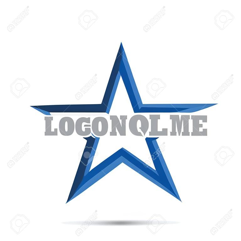 Auf weißem Hintergrund Logo Unternehmen mit Sternen, flache Bauform