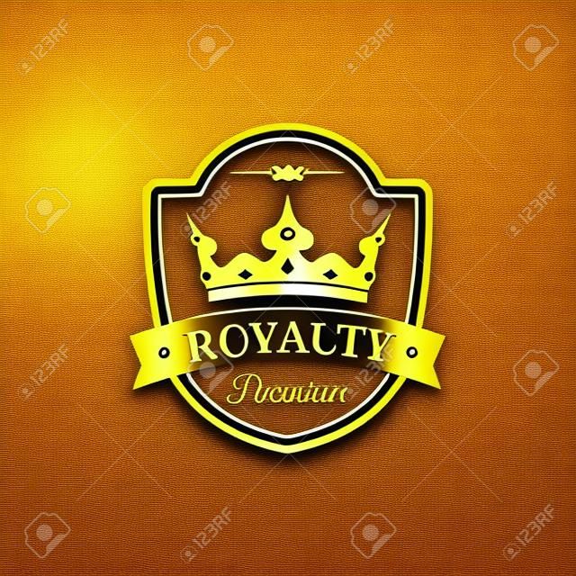 Vector crown logo template. Luxury corona monogram design. Diadem icon illustration.Used for hotel, restaurant card etc.