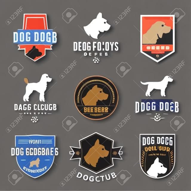 Set of vector dog logo and icons for dog club or shop