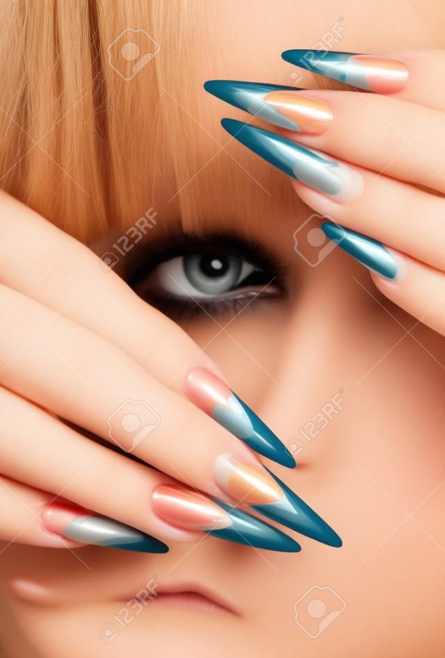 Young beautiful blonde with a nice manicure