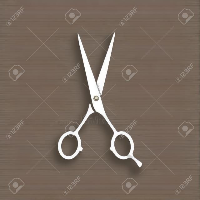 De kappersschaar pictogram. Barbershop symbool. Platte Vector illustratie