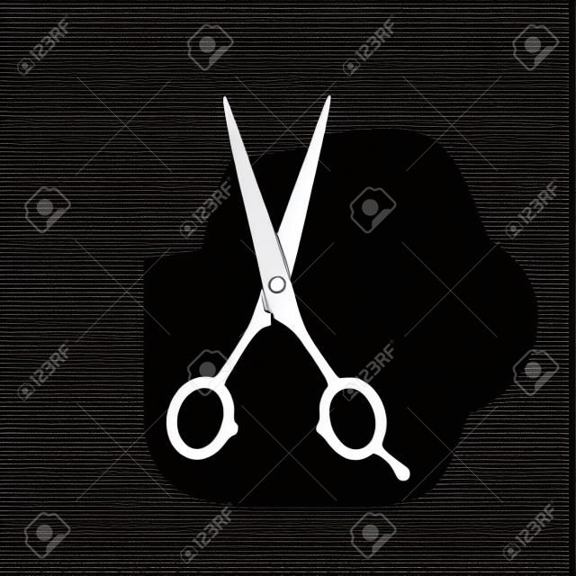 Парикмахерском ножницы значок. Символ парикмахерской. Квартира Векторная иллюстрация
