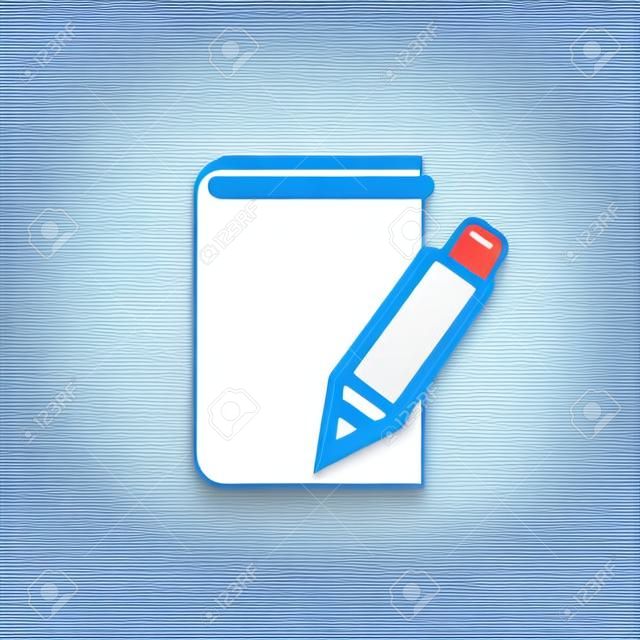 Notebook icona. disegno vettoriale. Diario e schizzi, simbolo Notebook. web. grafico. JPG. AI. app. logo. oggetto. piatto. Immagine. segno. eps. arte. picture - vettoriali