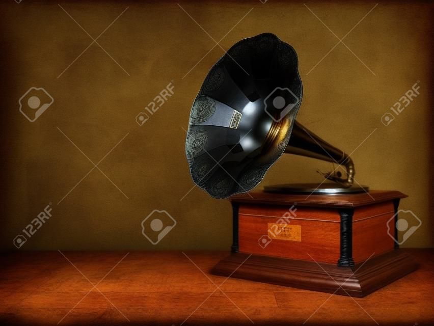 piękny stary gramofon na ciekawym tle, renderowanie