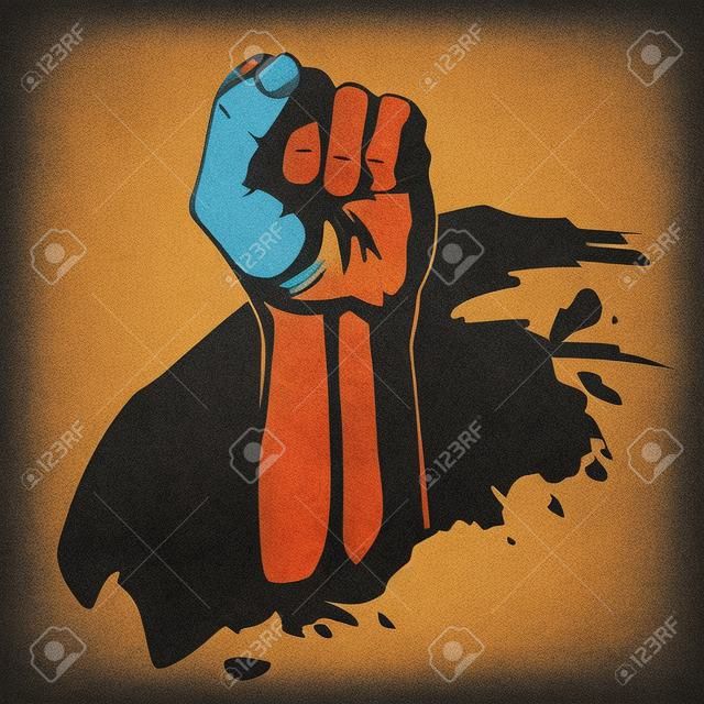Apretada mano de la victoria puño, revuelta Revolución concepto, la solidaridad