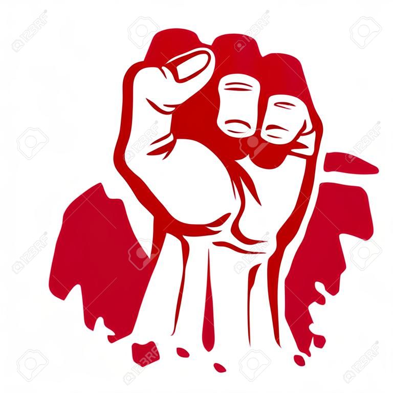 Сжатый кулак рука Победы, восстание концепция революции, солидарность