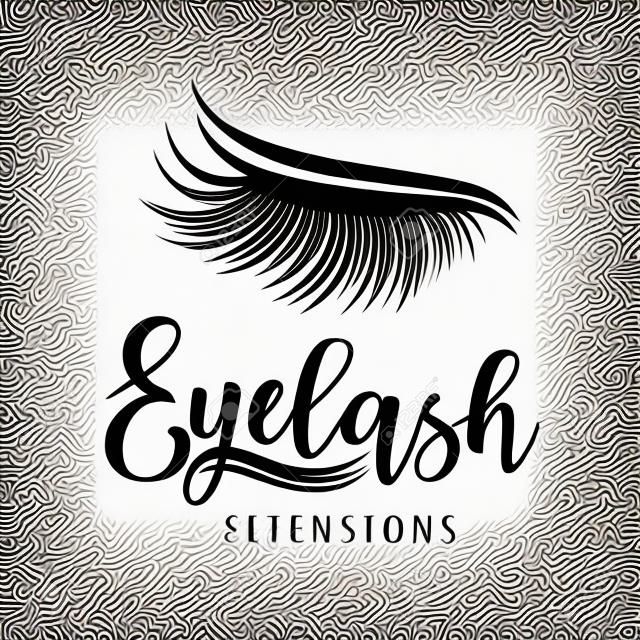 Eyelash extension logo. Vector illustration of lashes. For beauty salon, lash extensions maker.