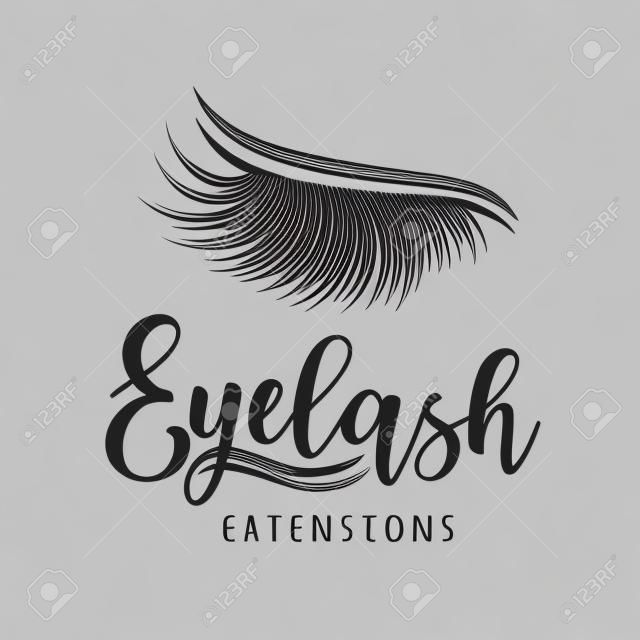 Logo d'extension de cils. Illustration vectorielle de cils. Pour salon de beauté, fabricant d'extensions de cils.