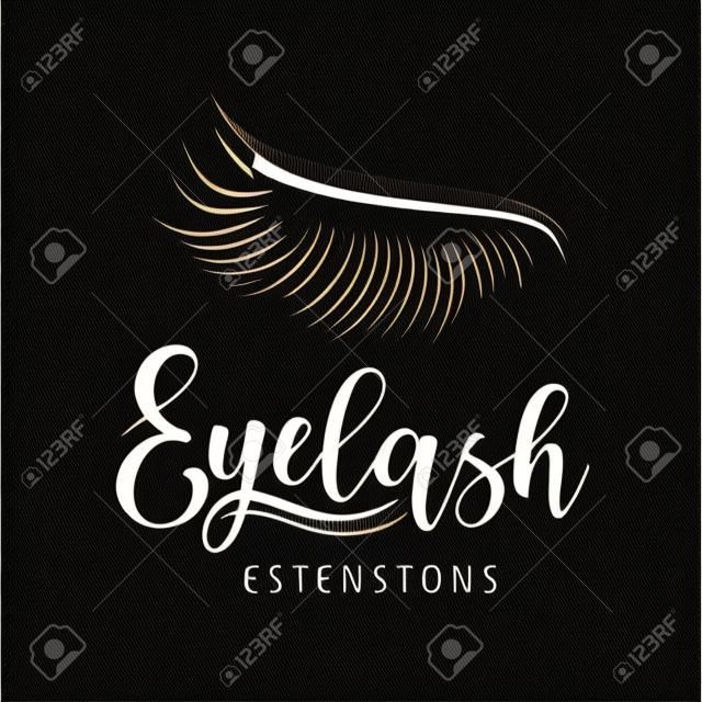 Logo estensione ciglia. Illustrazione vettoriale di ciglia. Per il salone di bellezza, produttore di estensioni ciglia.