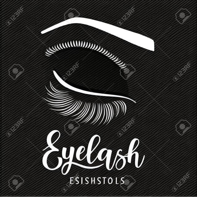Eyelash extensions logo. Vector illustration of lashes. For beauty salon, lash extensions maker.