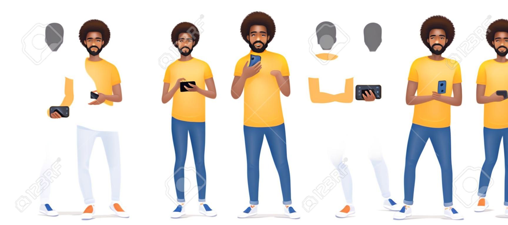 Jeune homme africain avec téléphone