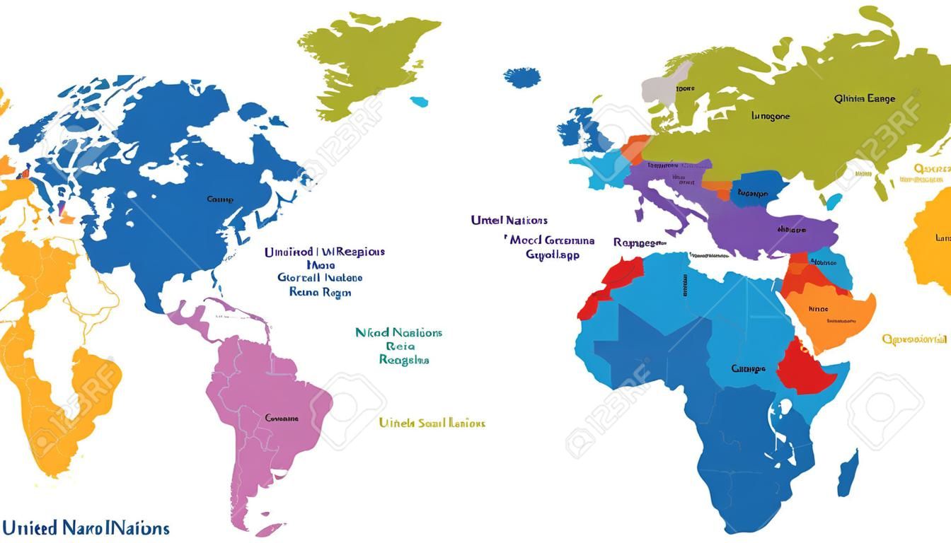 Nations Unies divise le monde en régions macro-géographiques et les sous-régions