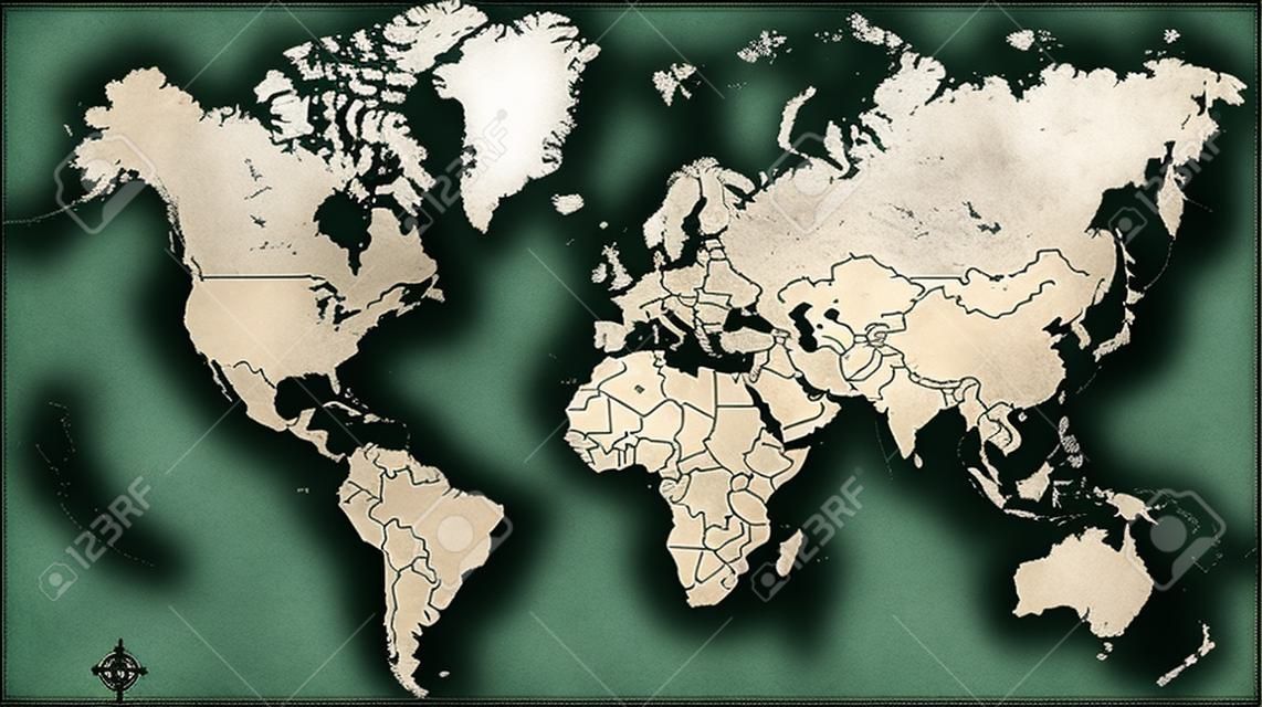 Mappa dettagliata del mondo diviso in paesi