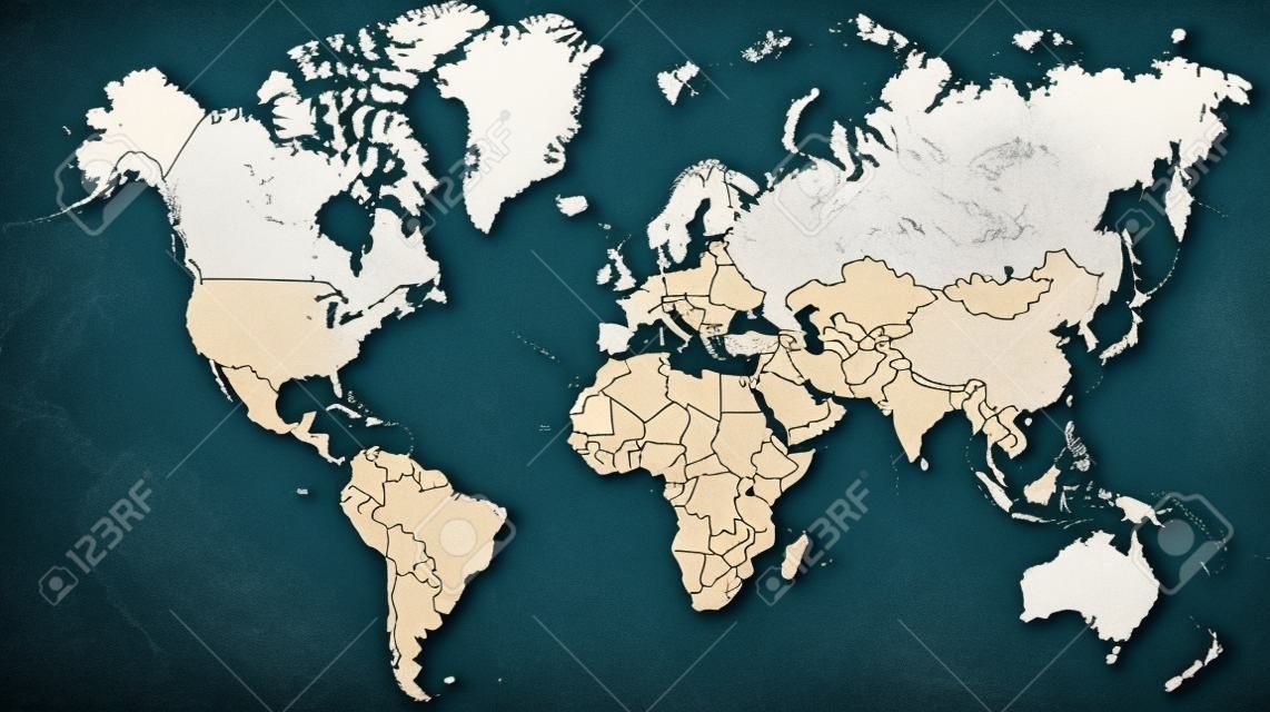 Mappa dettagliata del mondo diviso in paesi