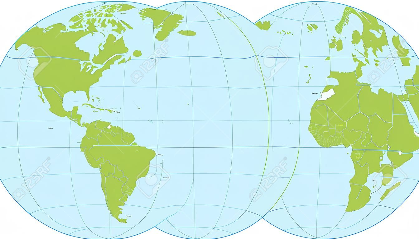 Részletes térkép a világ osztva országok