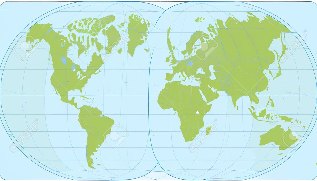 Detailed map of the world divided into countries
