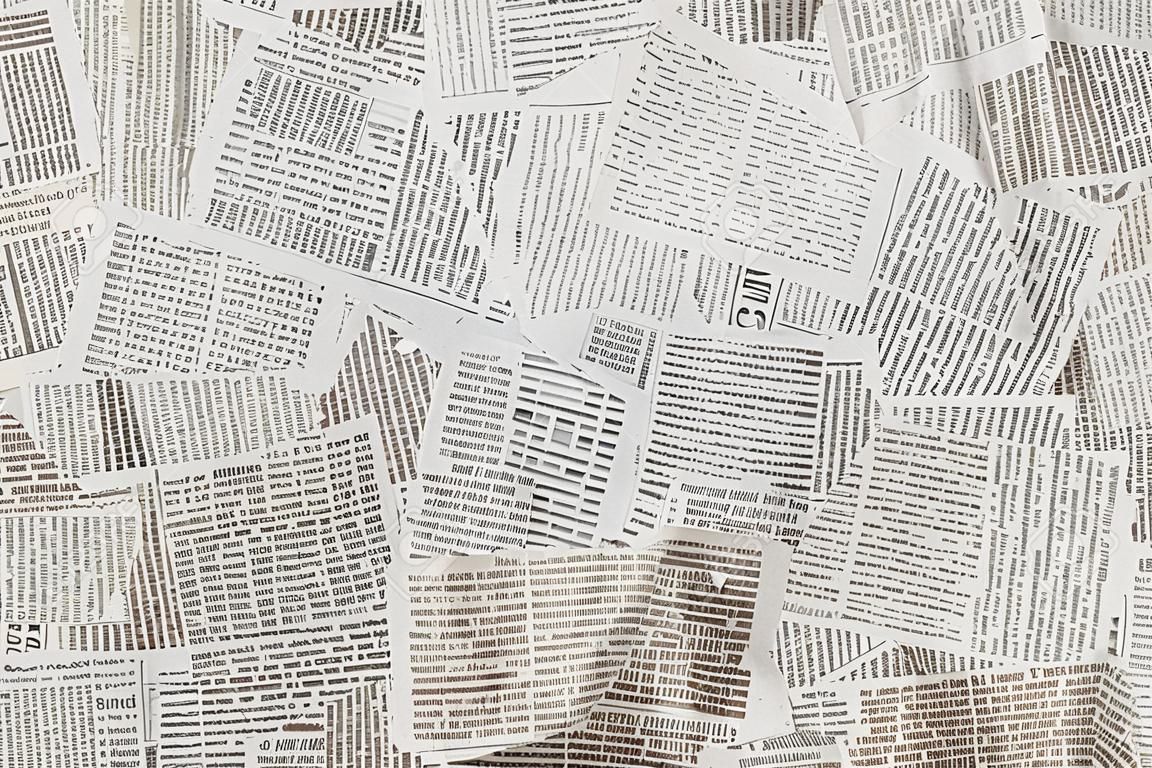 Sfondo di giornale strappato ripetuto in bianco e nero. Schema continuo sinistra, destra, su e giù.