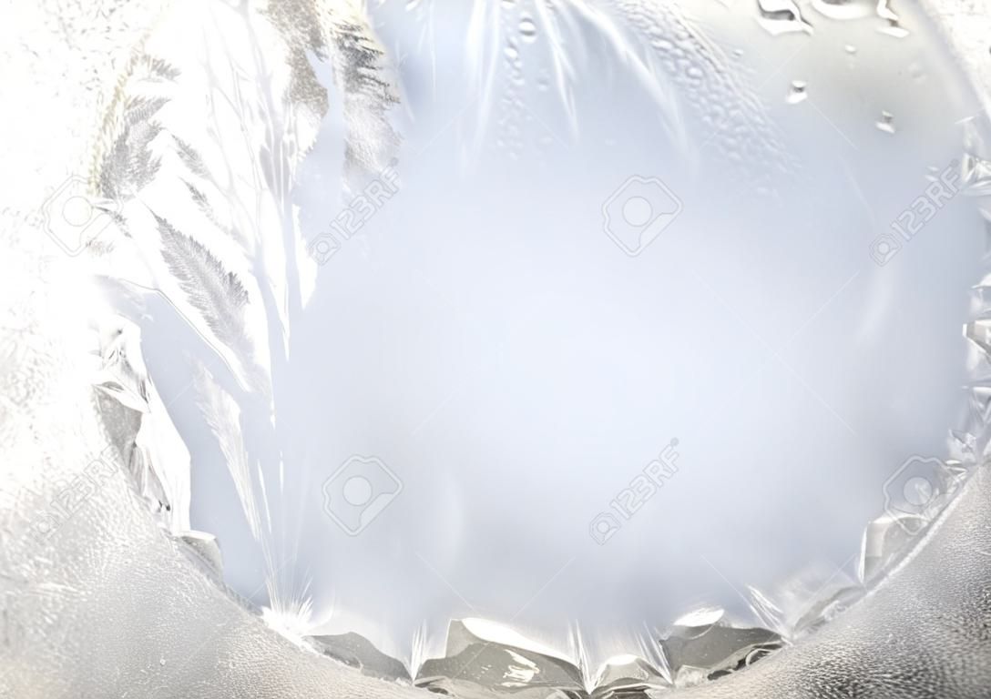 Frozen glass of a window