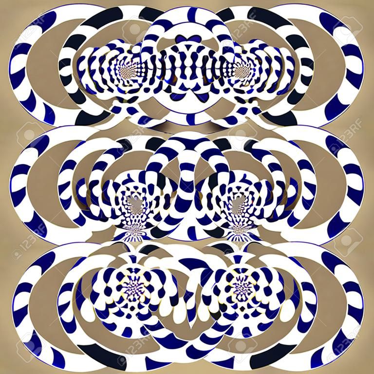 Cercles de spin (illusion). Illusion d'optique. Cycle de rotation d'illusion d'optique. Motif de fond d'illusion d'optique. Fond clair avec l'illusion d'optique