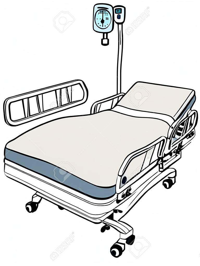 rysunek ręka łóżko szpitalne pozycji