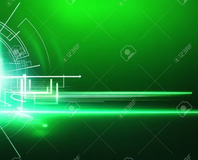 高科技绿色无限计算机技术概念背景