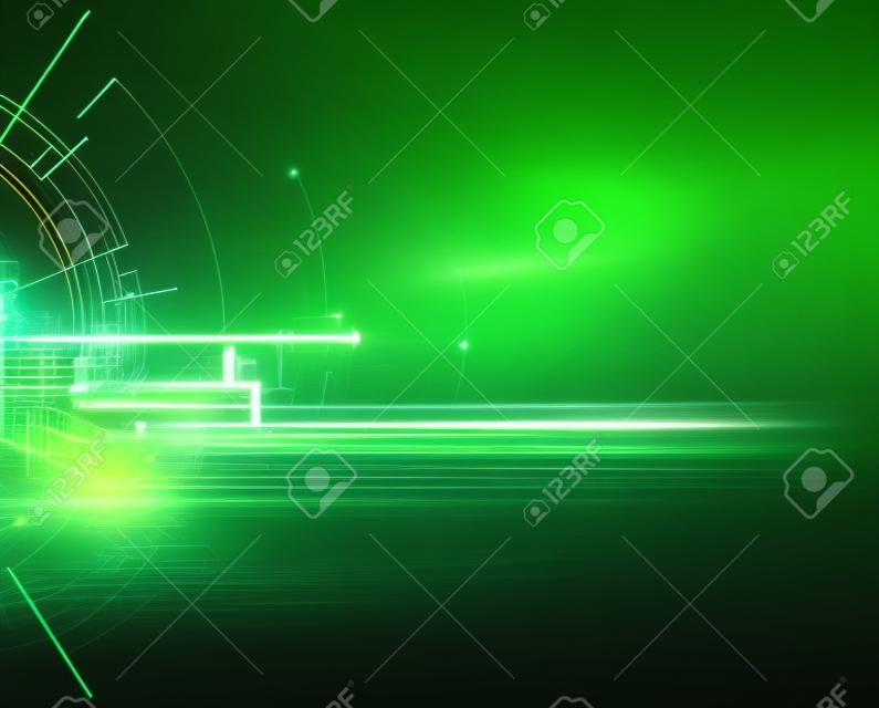 高科技绿色无限计算机技术概念背景