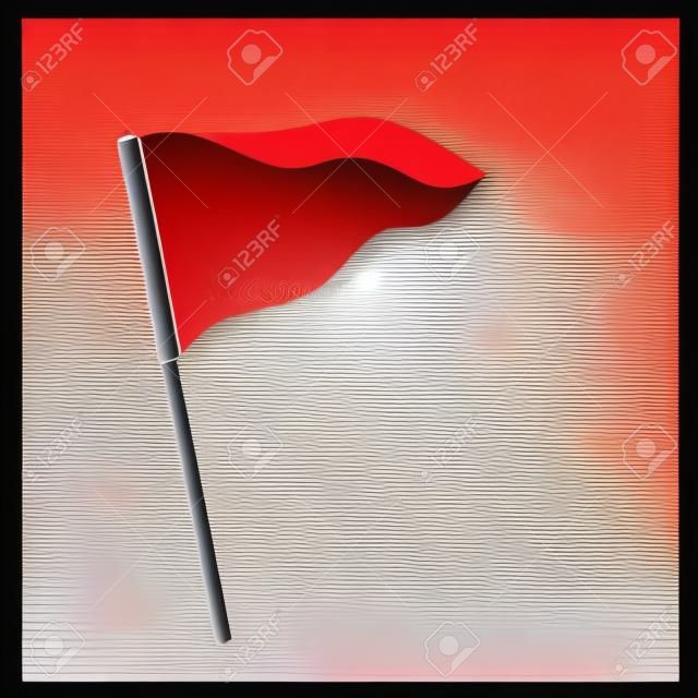 Bandiera rossa. Illustrazione vettoriale.