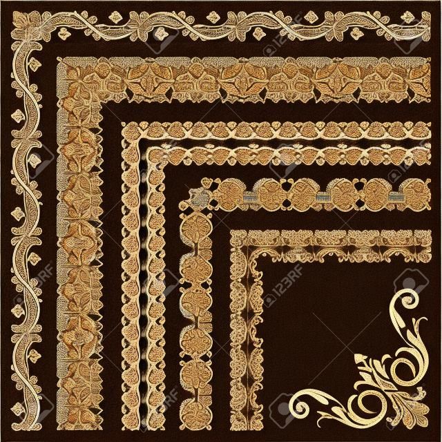 Decorative bordo ornamentale islamico senza soluzione di continuità con angolo