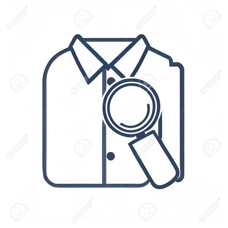 Thin line icon clothing, garment industry, quality control, shirt