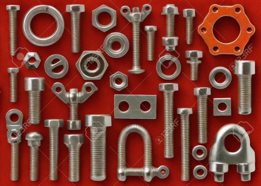 A huge collection of rusty bolts, screws, nuts and other Items by iron