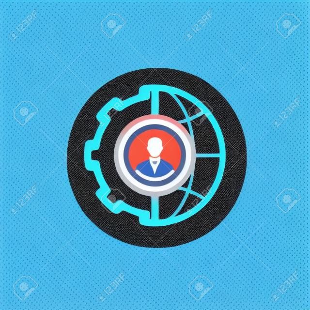 Global Integration Icon. Flat Design. Business Concept. Isolated Illustration