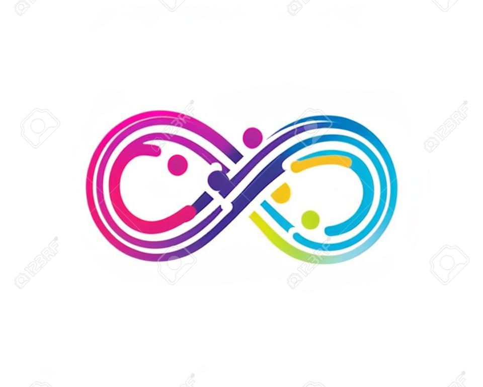 Projeto do infinito, logotipo do infinito Modelo do ícone do vetor
