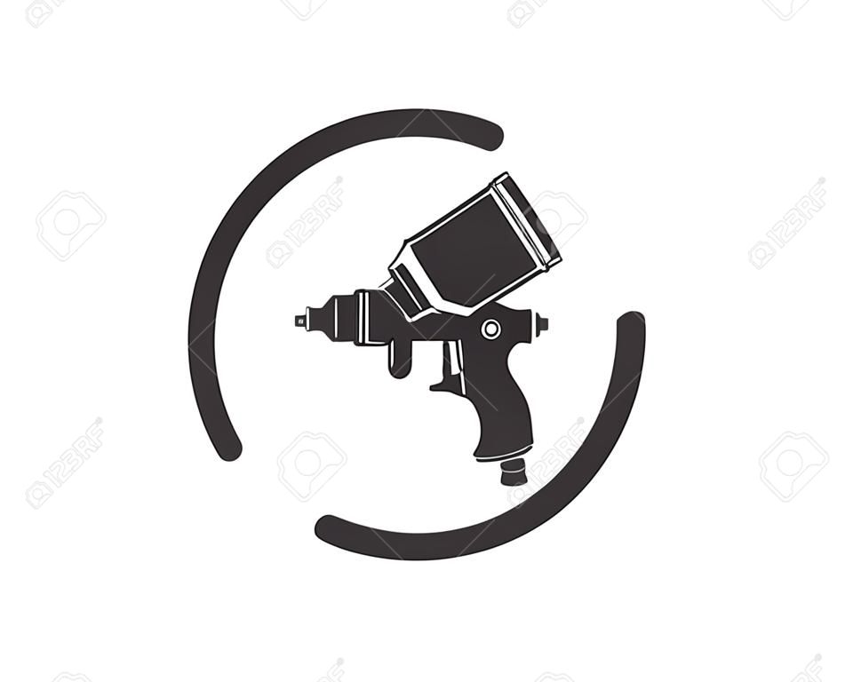 spray gun paint logo icon vector illustration design