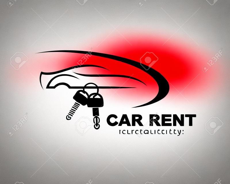 ikona i logo projektu ilustracji wektorowych wynajmu samochodu