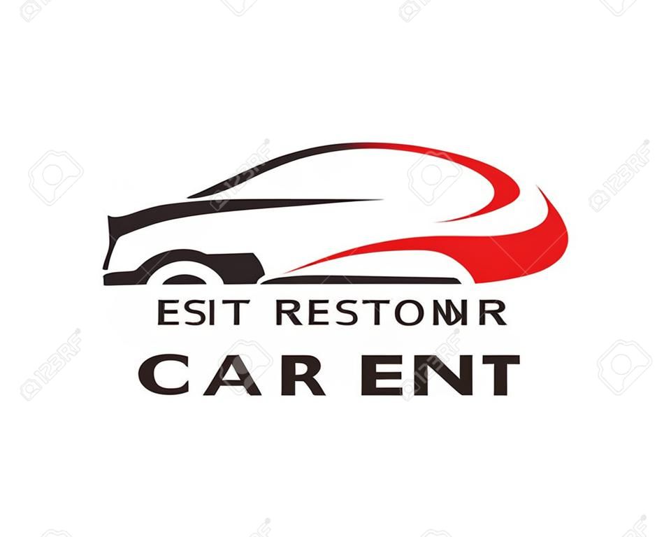 icono y logotipo de diseño de ilustración vectorial de alquiler de coches