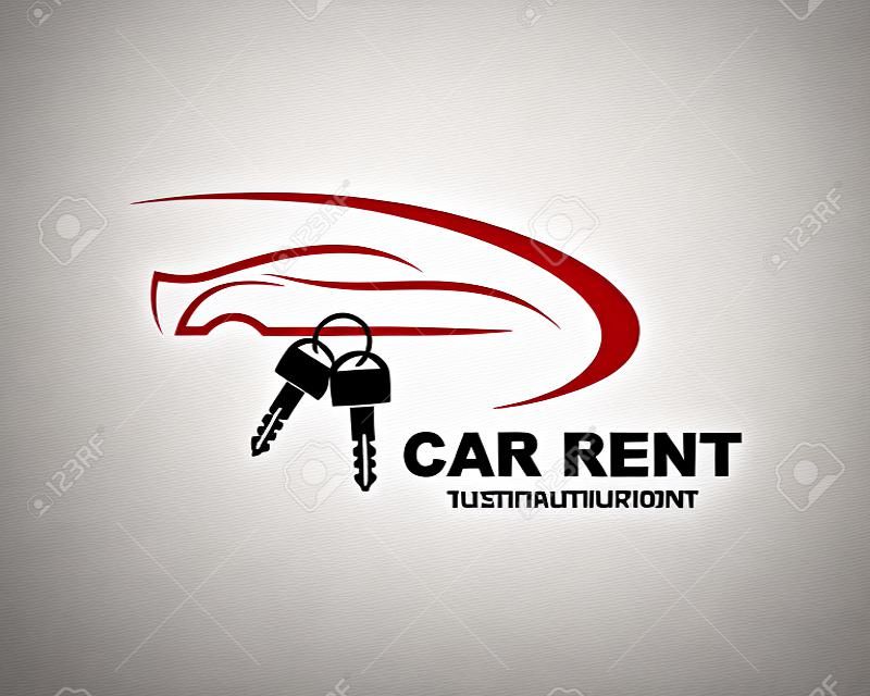 icono y logotipo de diseño de ilustración vectorial de alquiler de coches