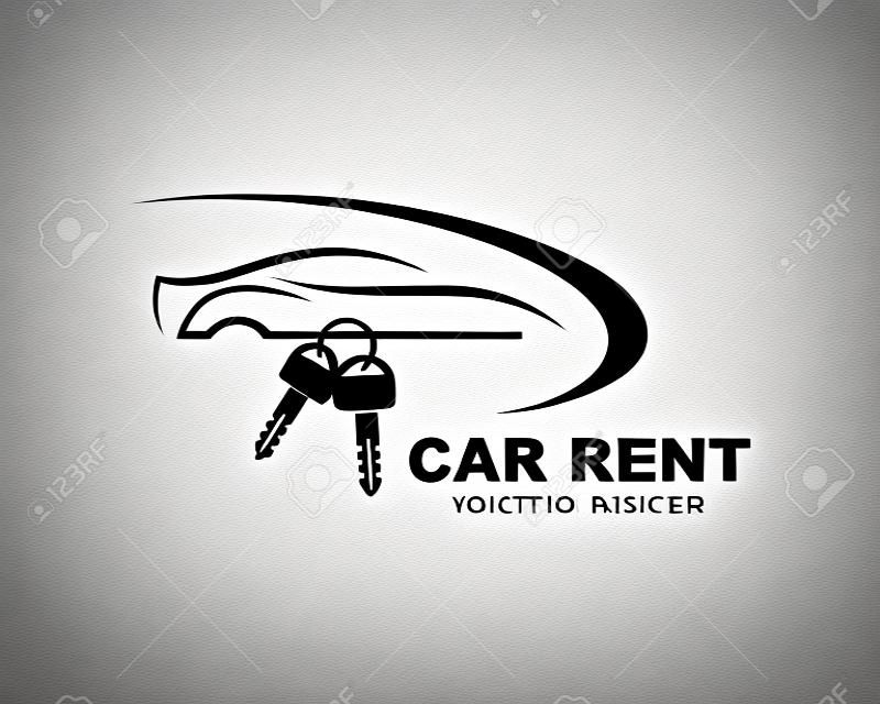 ikona i logo projektu ilustracji wektorowych wynajmu samochodu