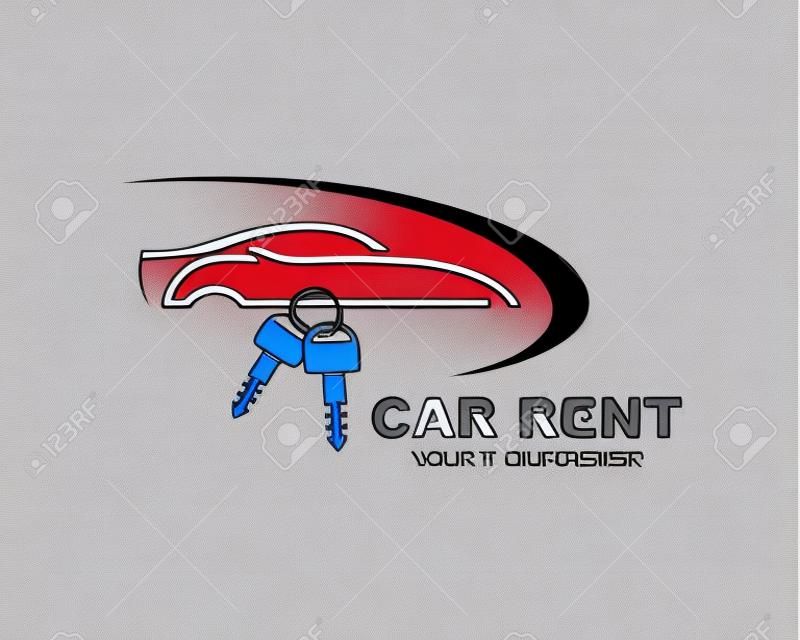 ícone e logotipo do design de ilustração vetorial de aluguel de carro