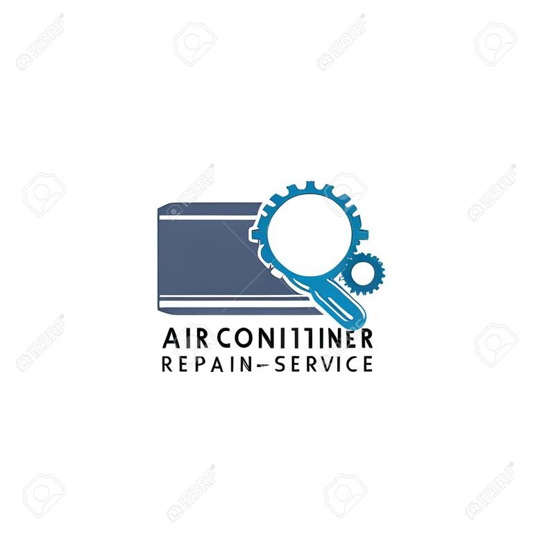 modello di progettazione dell'illustrazione dell'icona di vettore di riparazione e servizio del condizionatore d'aria