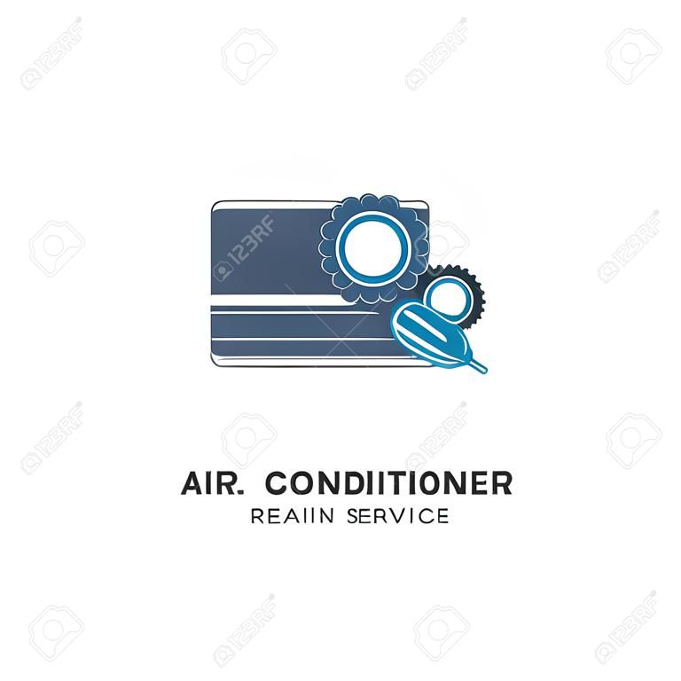 modello di progettazione dell'illustrazione dell'icona di vettore di riparazione e servizio del condizionatore d'aria