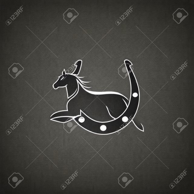 horse shoe icon logo vector illustration design