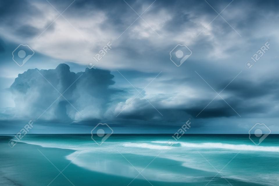 Mar y cielo nublado