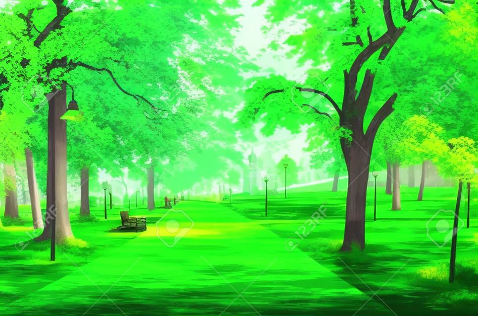 Zielony park miejski