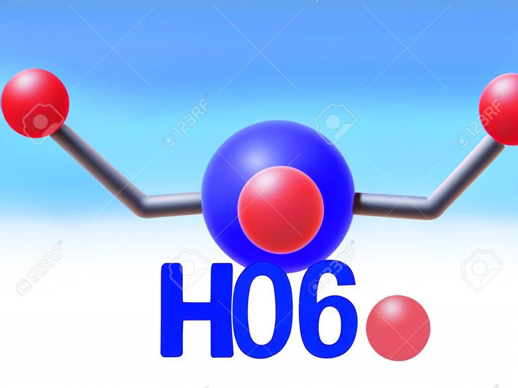 estructura molecular del agua. dos partes de hidrógeno una parte de oxígeno