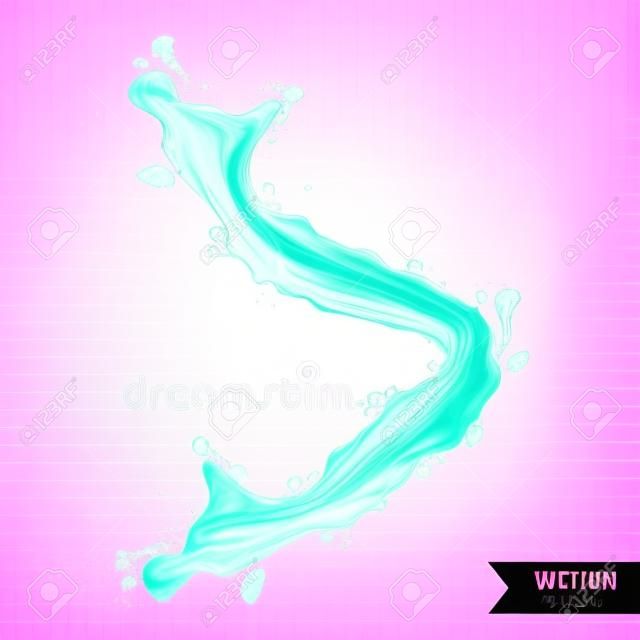 Pink water , juice splash vector illustration