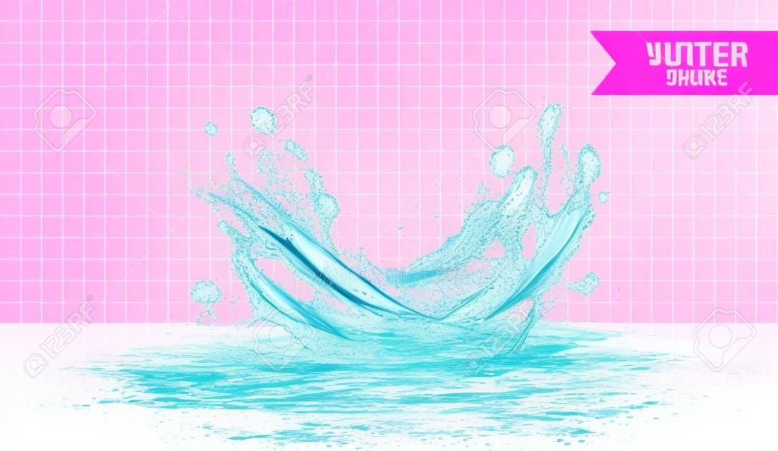 Pink water , juice splash vector illustration