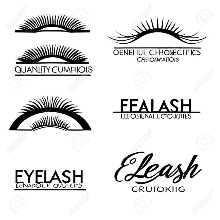 Set of eyelash logo vector illustration