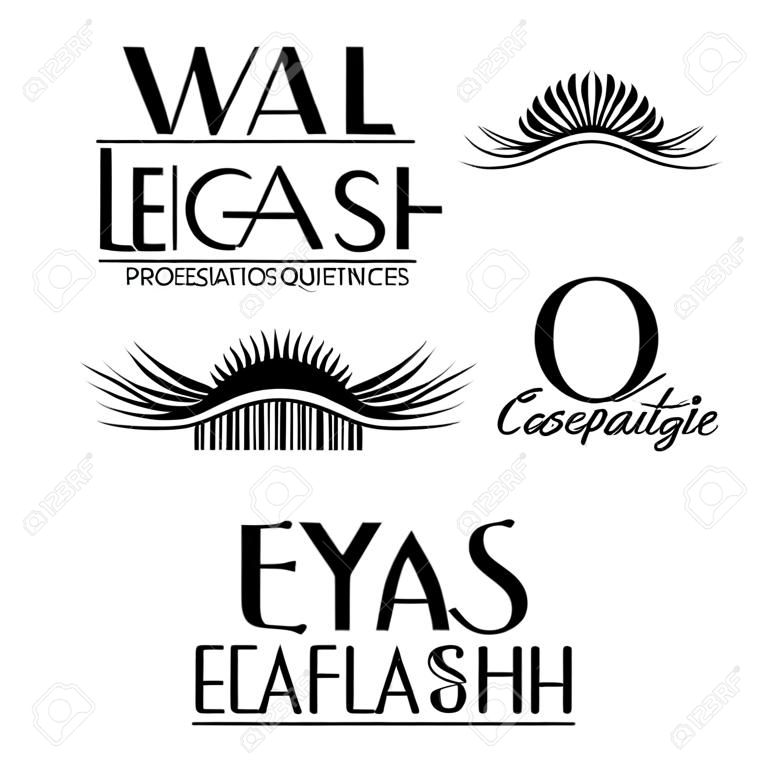 Set of eyelash logo vector illustration