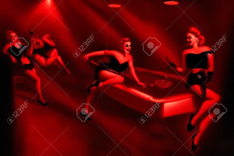 Pin-up-Girls im Nachtclub