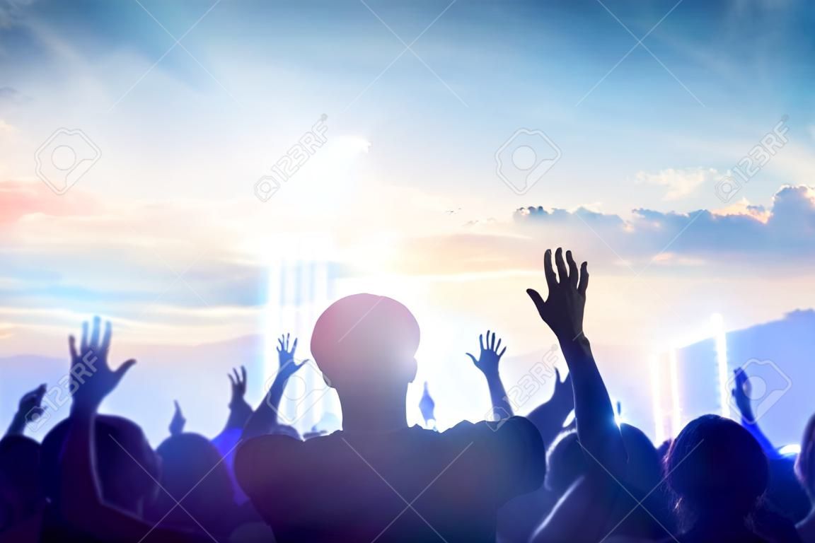 Church concept: worship and praise
